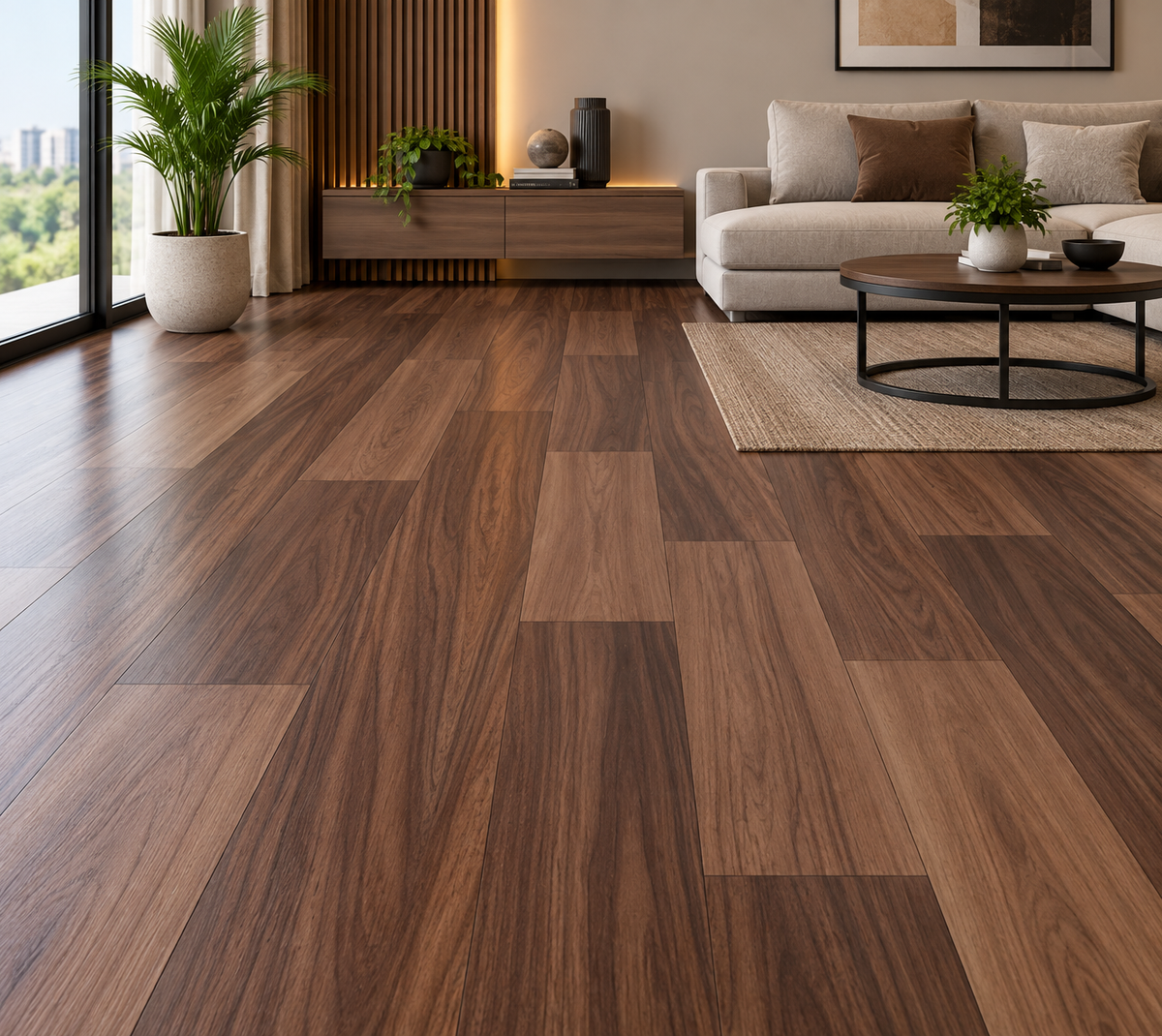 Mega Pearl Polo Wood Brown Pvc Flooring