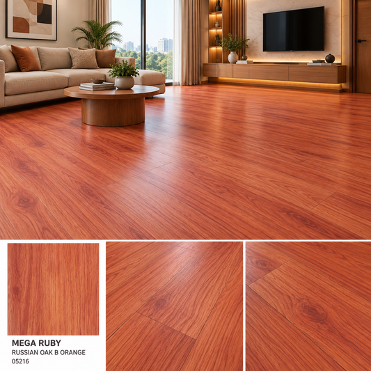 Mega Ruby Russian Oak B. Orange Pvc Flooring