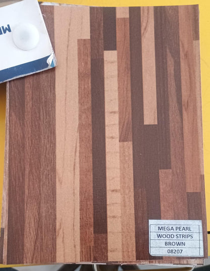 Mega Pearl Wood Strips Brown Pvc Flooring