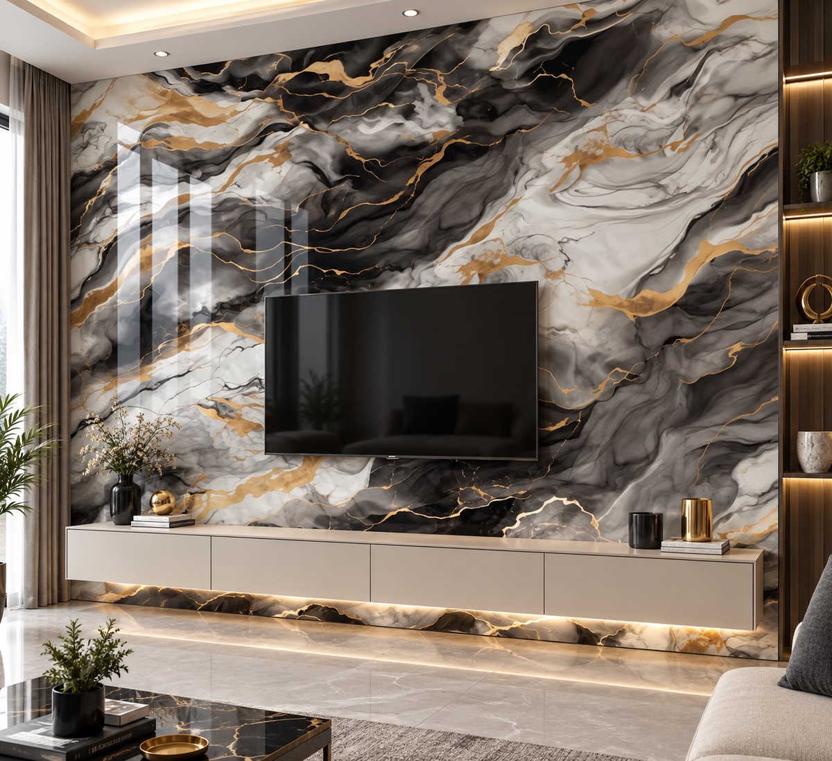 Black Diamond Pvc Self adhesive Wallpaper