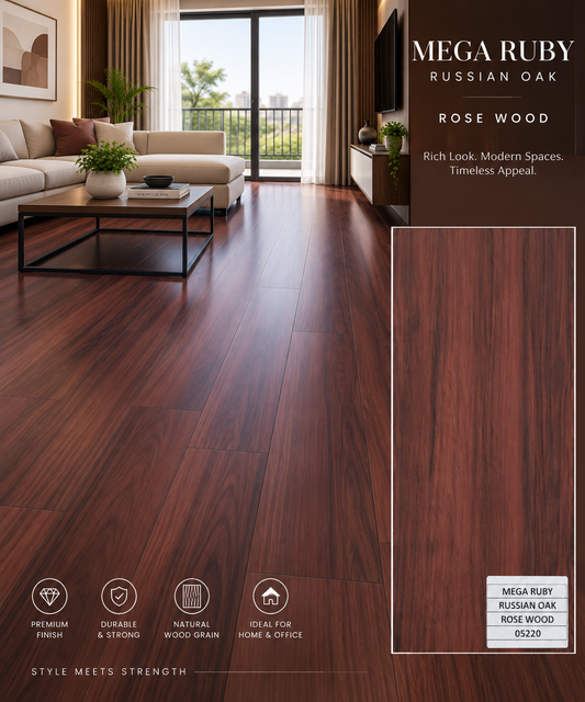 Mega Ruby Russian oak Rose Wood Pvc Flooring